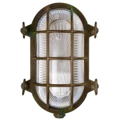 Moretti Luce Vegglampe Tortuga oval 22,5 cm ant.mess./klar| Vegglamper Utendørs