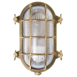 Moretti Luce Vegglampe Tortuga oval 22,5 cm nat.mess./klar| Vegglamper Utendørs