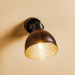 SIGMA Vegglampe Trial, skjerm svingbar, svart/gull| Vegglamper