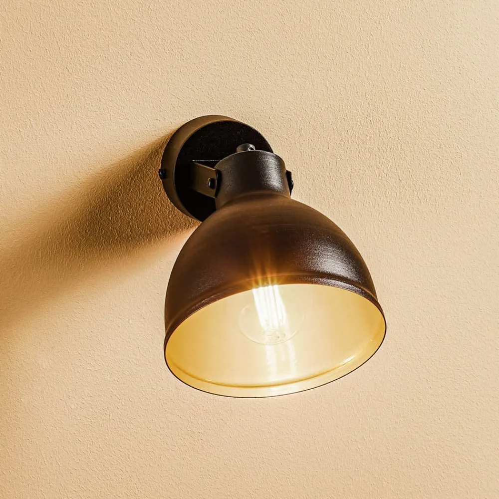 SIGMA Vegglampe Trial, skjerm svingbar, svart/gull| Vegglamper