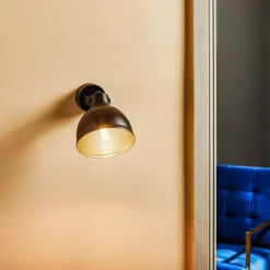 SIGMA Vegglampe Trial, skjerm svingbar, svart/gull| Vegglamper