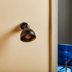 SIGMA Vegglampe Trial, skjerm svingbar, svart/gull| Vegglamper