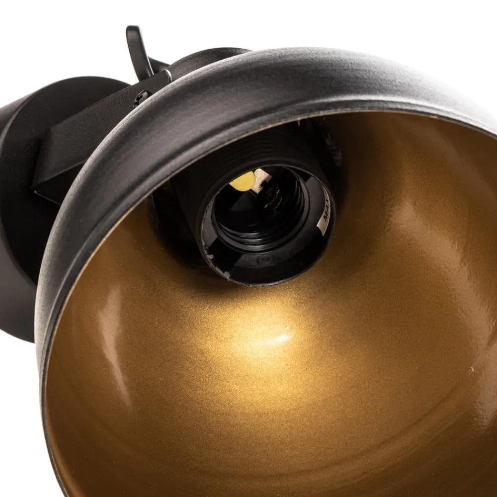 SIGMA Vegglampe Trial, skjerm svingbar, svart/gull| Vegglamper