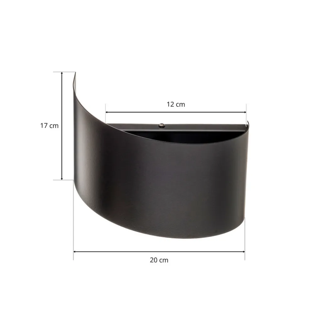 EMIBIG LIGHTING Vegglampe Vero i lakkert stål, svart Outlet