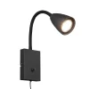 Trio Lighting Vegglampe Wanda med støpsel, matt svart New