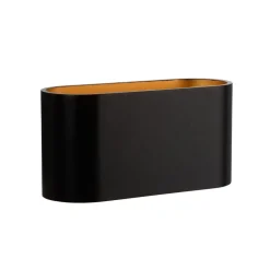 Lucide Vegglampe Xera, oval, svart| Design- Og Hotellbelysning