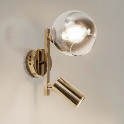 Lucea Vegglampe Zerde 1+1, gull, 2 lyskilder Online