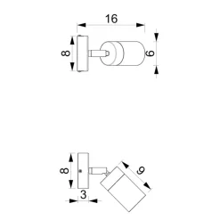 Eko-Light Veggspot Joker, 1 lyskilde, blå-gull Hot