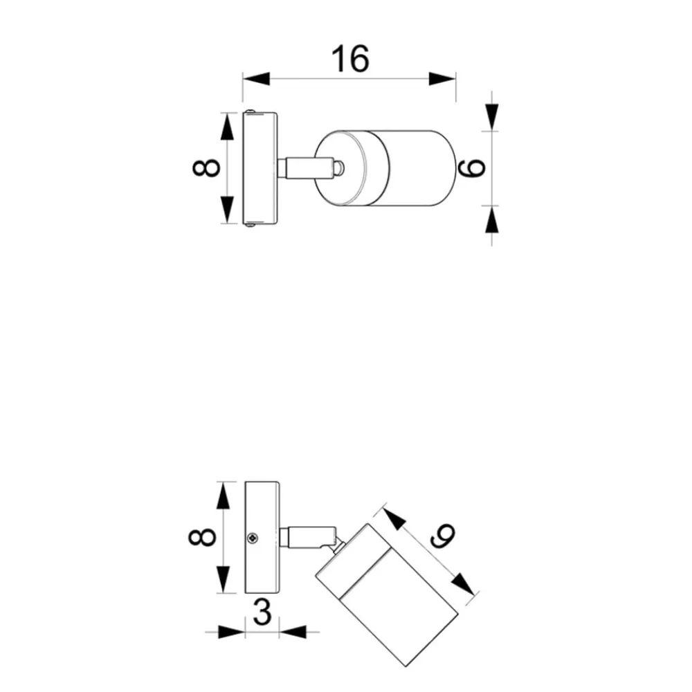 Eko-Light Veggspot Joker, 1 lyskilde, blå-gull Hot