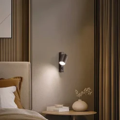 TK Lighting Veggspot Top, justerbar, bryter, brun, 1 lyskilde| Spotter I Tak|Vegglamper