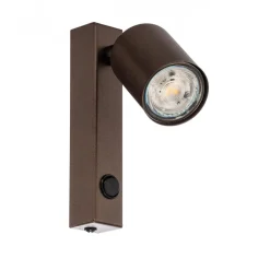 TK Lighting Veggspot Top, justerbar, bryter, brun, 1 lyskilde| Spotter I Tak|Vegglamper