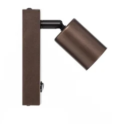 TK Lighting Veggspot Top, justerbar, bryter, brun, 1 lyskilde| Spotter I Tak|Vegglamper