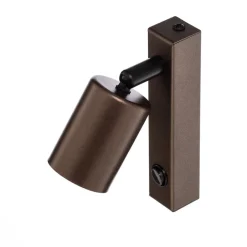 TK Lighting Veggspot Top, justerbar, bryter, brun, 1 lyskilde| Spotter I Tak|Vegglamper