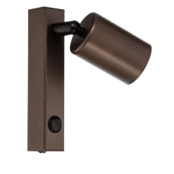 TK Lighting Veggspot Top, justerbar, bryter, brun, 1 lyskilde| Spotter I Tak|Vegglamper