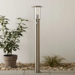 Brilliant Veilampe York, stål, bevegelsessensor, IP44