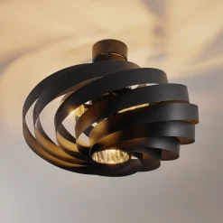 Domiluce Vento taklampe, svart, Ø 60 cm, metall, E27| Design- Og Hotellbelysning|Taklamper