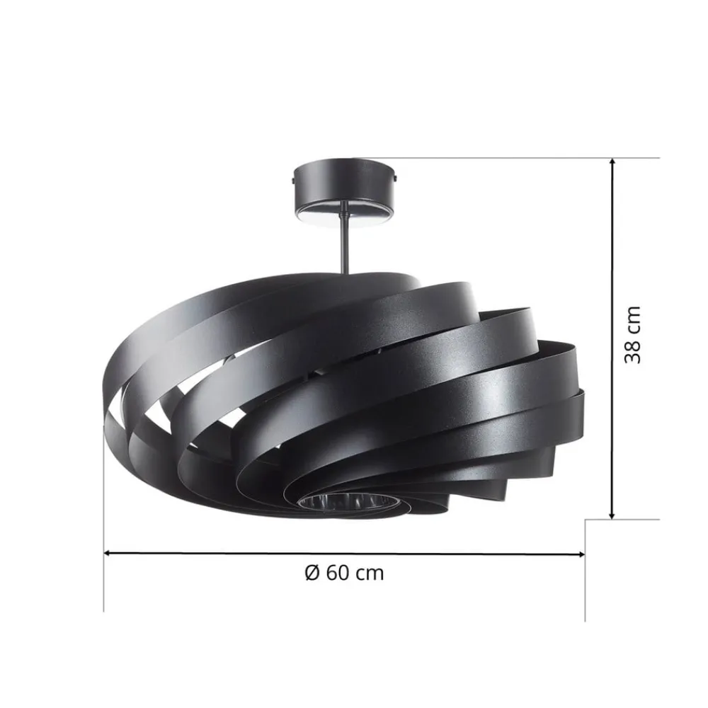 Domiluce Vento taklampe, svart, Ø 60 cm, metall, E27| Design- Og Hotellbelysning|Taklamper