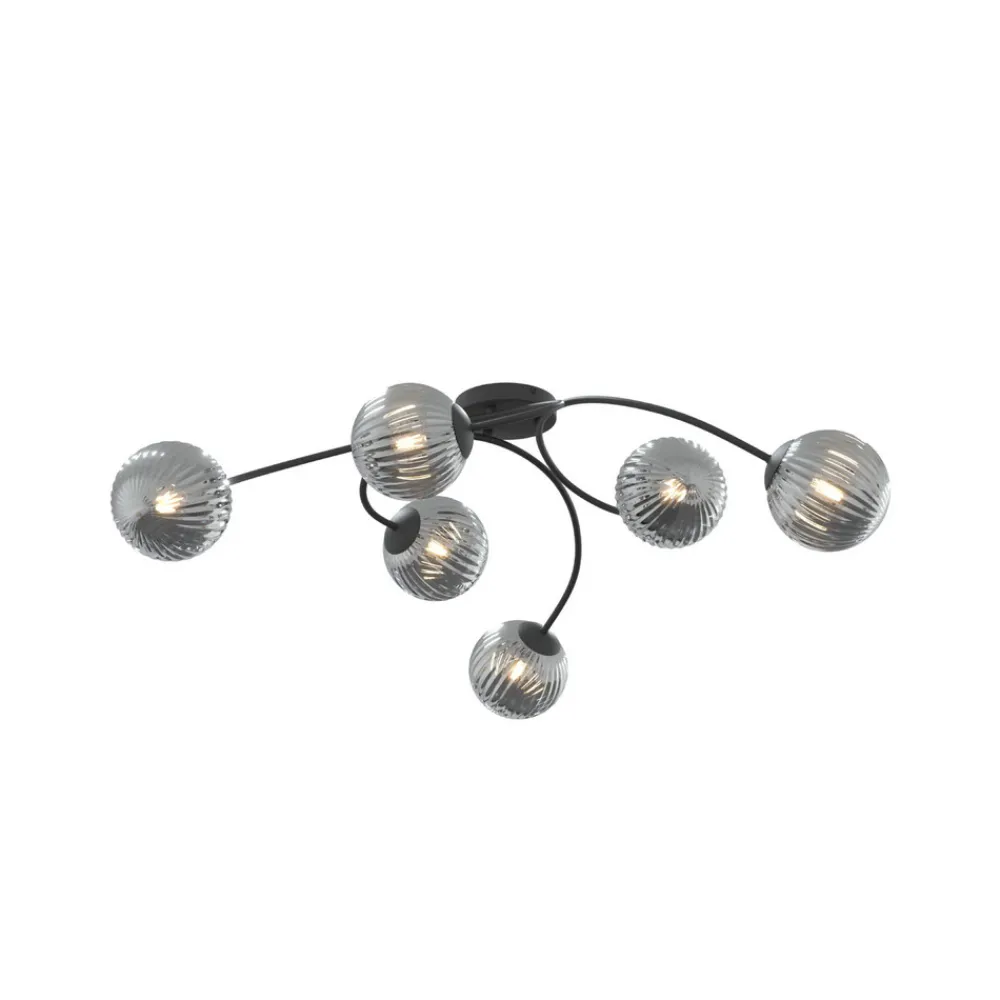 EMIBIG LIGHTING Vibra taklampe, røykgrå/svart, lengde 97 cm, 6 lyskilder. Outlet