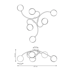 EMIBIG LIGHTING Vibra taklampe, røykgrå/svart, lengde 97 cm, 6 lyskilder. Outlet