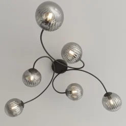 EMIBIG LIGHTING Vibra taklampe, røykgrå/svart, lengde 97 cm, 6 lyskilder. Outlet