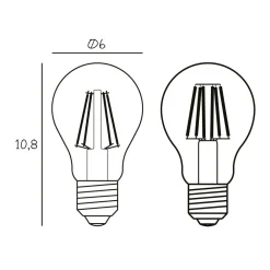 DESIGN BY US Vilkårlig LED-pære, E27 Ø 6 cm 3,5 W 2 200 K, dimbar| E27 Pærer|Dimbar Led-Pære