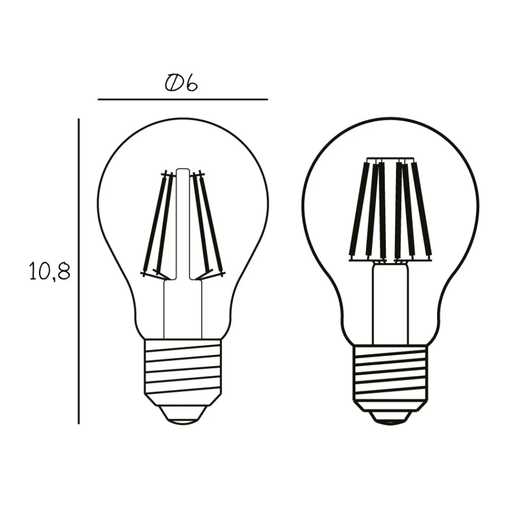 DESIGN BY US Vilkårlig LED-pære, E27 Ø 6 cm 3,5 W 2 200 K, dimbar| E27 Pærer|Dimbar Led-Pære