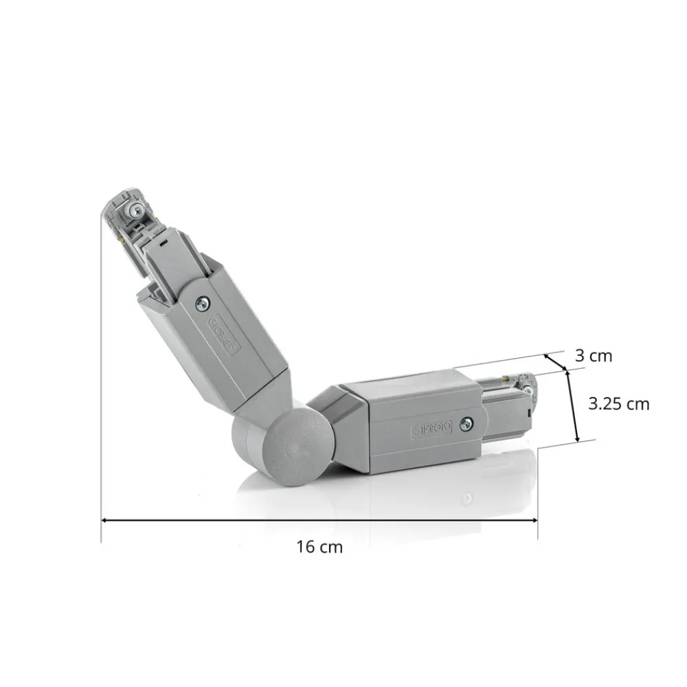 GLOBAL Vinkelkontakt for strømskinne Noa, grå Best