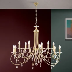 ORION VIOLETTA lysekrone i gull med tolv lys| Lysekroner
