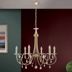 ORION VIOLETTA lysekrone i gull med seks lys| Lysekroner