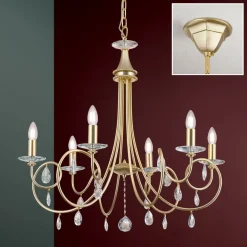 ORION VIOLETTA lysekrone i gull med seks lys| Lysekroner