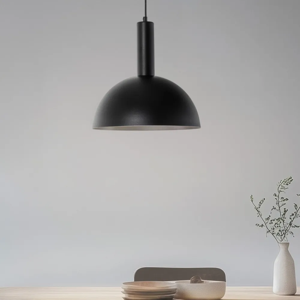 SIGMA Vitrum cupola M hengelampe, svart, halvsirkelformet, Ø 30 cm Discount