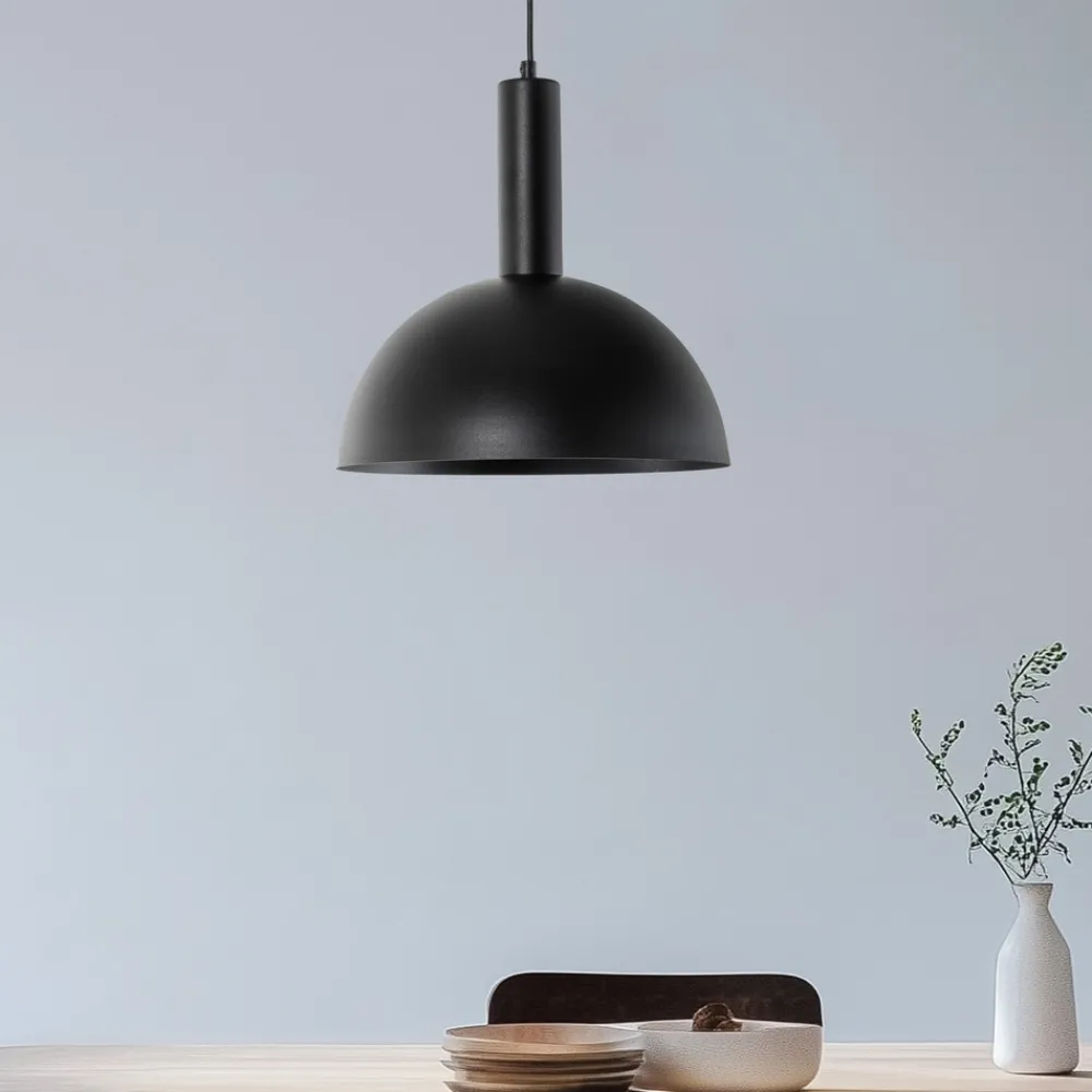 SIGMA Vitrum cupola M hengelampe, svart, halvsirkelformet, Ø 30 cm Discount