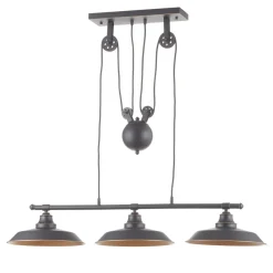 Westinghouse hengelampe Iron Hill, svart, 3 lys| Pendellamper