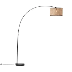 Brilliant Wiley gulvlampe med bue og rotting Hot