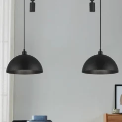 EGLO Winkworth pendellampe, svart, lengde 118 cm, metall, 2 lyskilder.