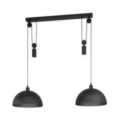 EGLO Winkworth pendellampe, svart, lengde 118 cm, metall, 2 lyskilder.