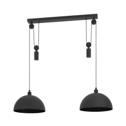 EGLO Winkworth pendellampe, svart, lengde 118 cm, metall, 2 lyskilder.