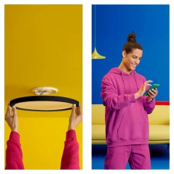 WiZ SuperSlim LED-taklampe RGBW Ø42cm svart Clearance