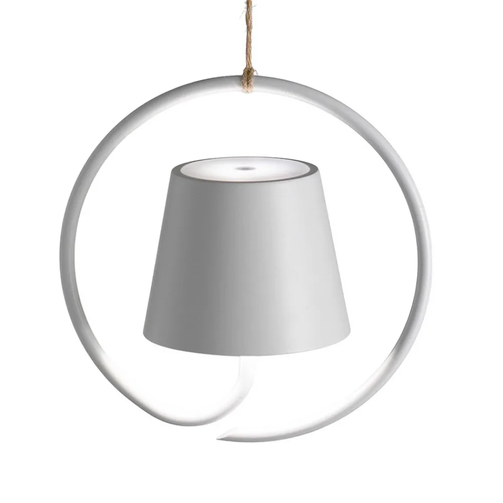 Zafferano Poldina LED-pendel med oppladbart batteri, hvit Best