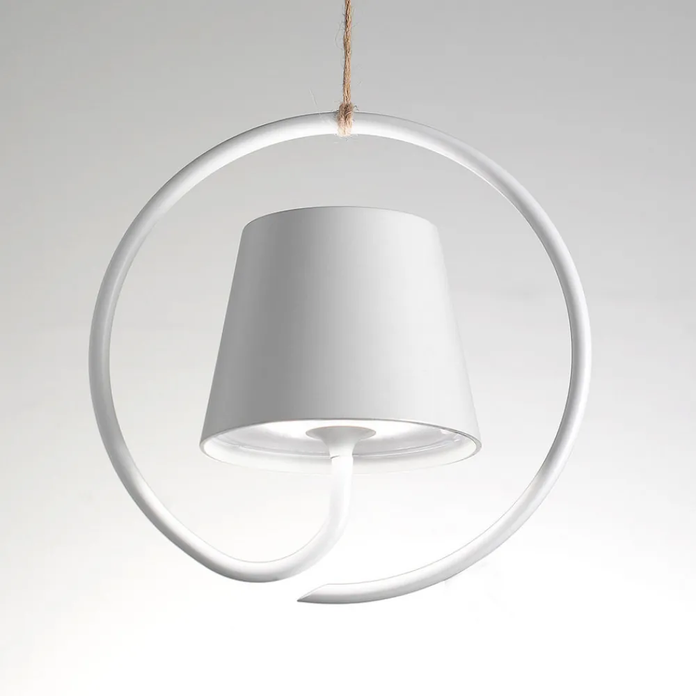 Zafferano Poldina LED-pendel med oppladbart batteri, hvit Best