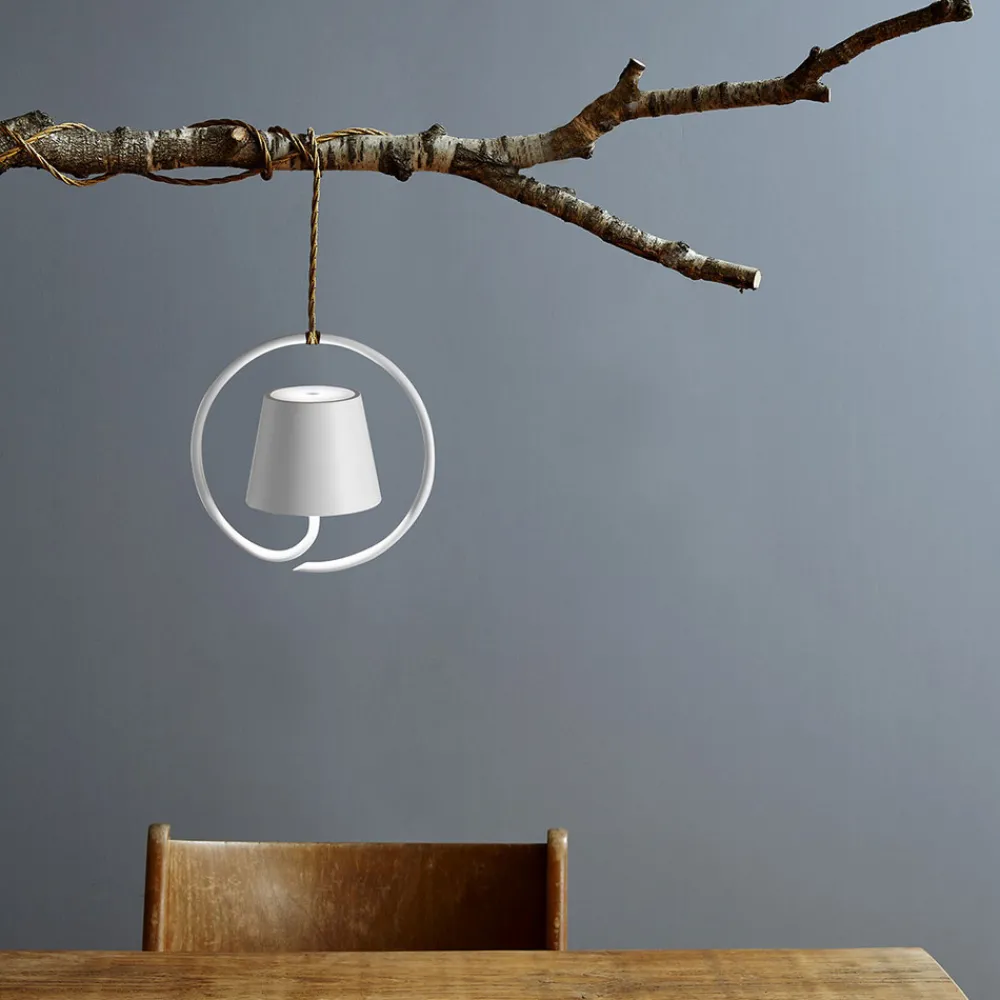 Zafferano Poldina LED-pendel med oppladbart batteri, hvit Best