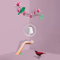 Zafferano Poldina LED-pendel med oppladbart batteri, hvit Best