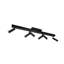 Trio Lighting Zeno LED-spot, 6 spots, matt svart, metall