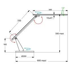 Aluminor Zig LED-skrivebordslampe med kontrollpanel svart| Kontorbelysning|Bordlamper